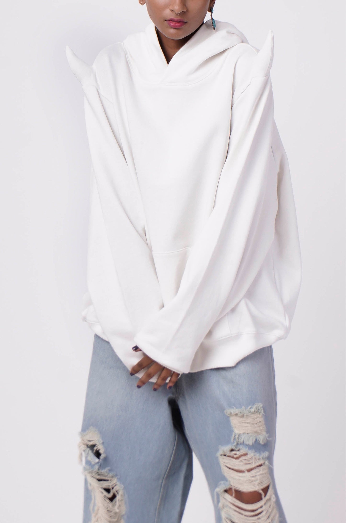 The Devil  Wears Huemn Hoodie (White)