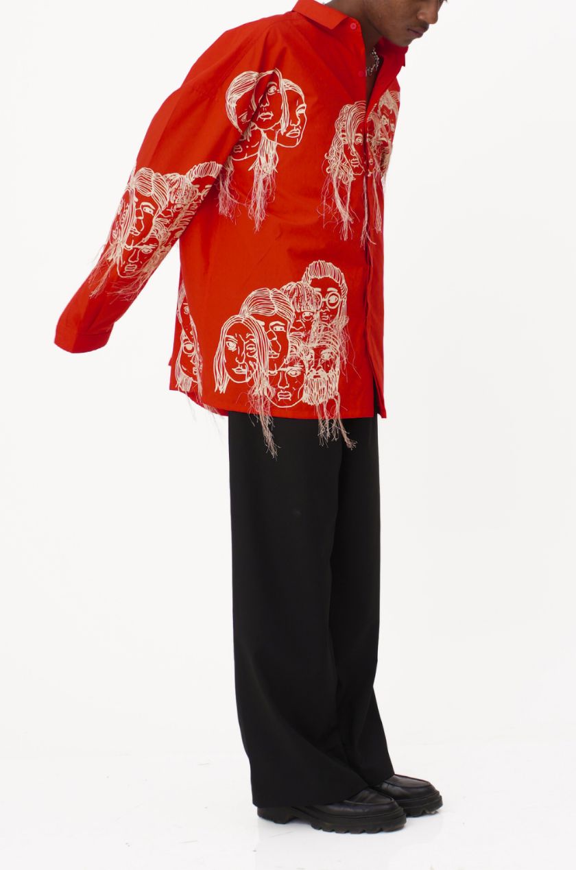 Handcrafted Diversity Stream Shirt (Red)