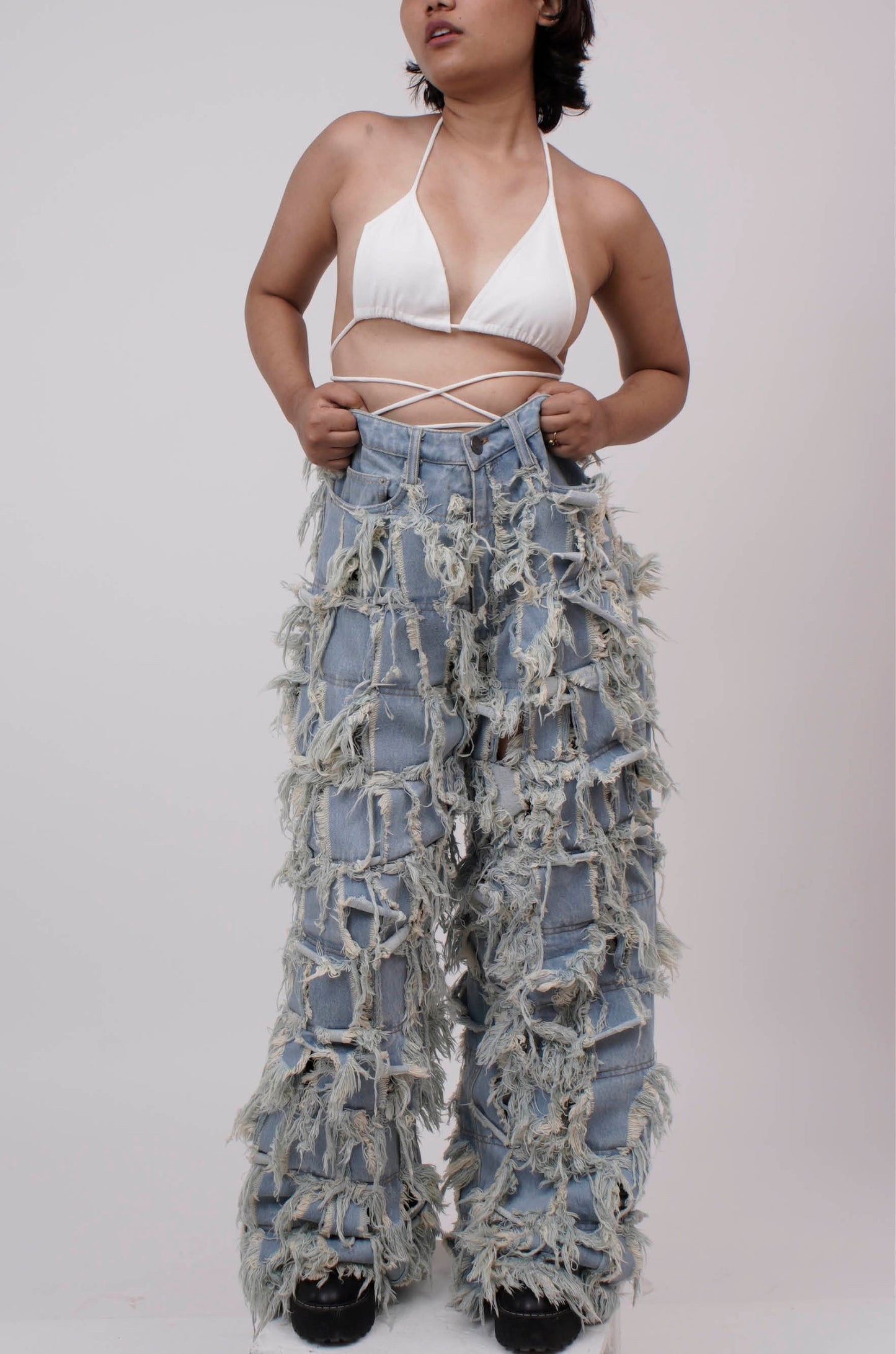 Asymmetric Bralette Top (White)