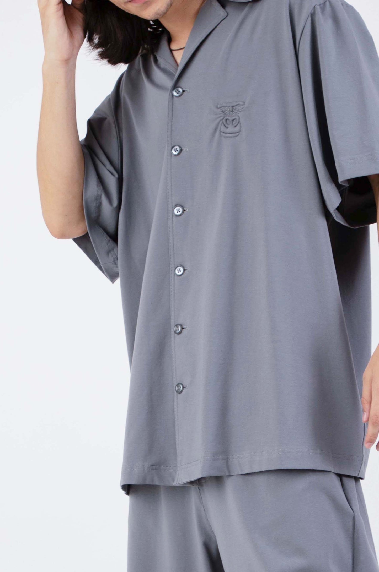 Huemn Gorilla Insignia Oversized Bowling Co-Ord Set (Grey)