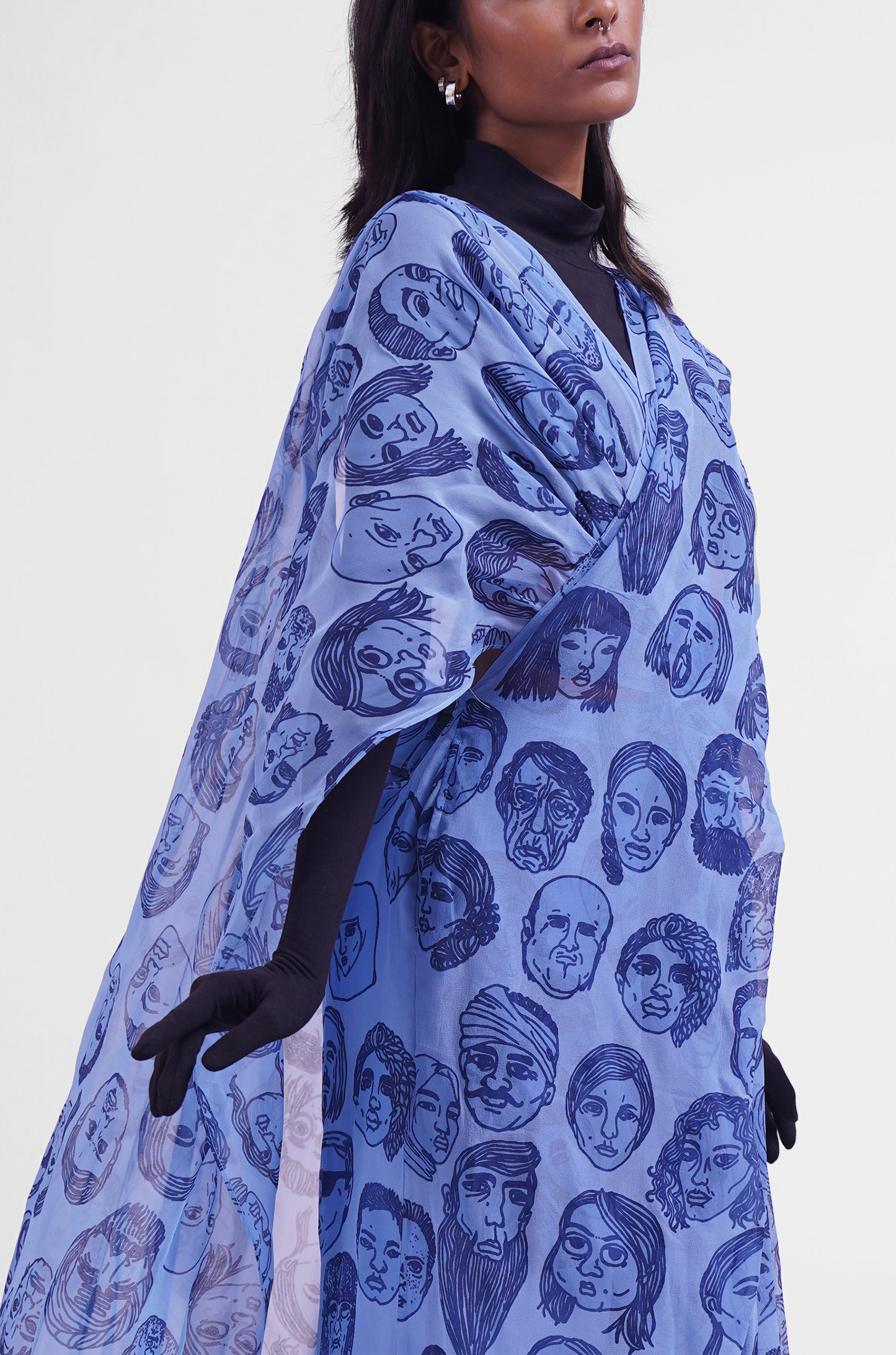 Diversity Hybrid Sari-Pants (Blue)