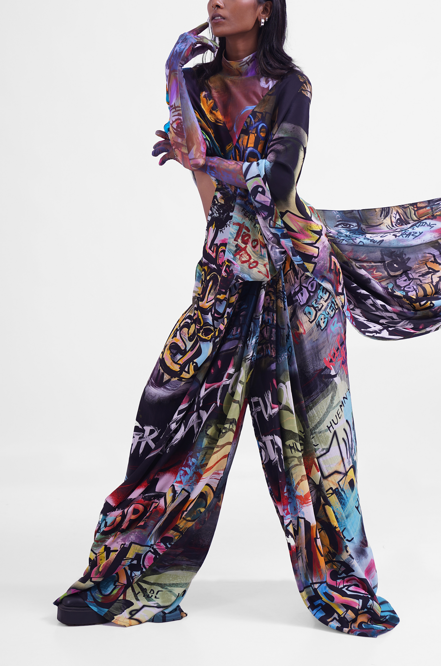 Graffiti Hybrid Sari-Pants