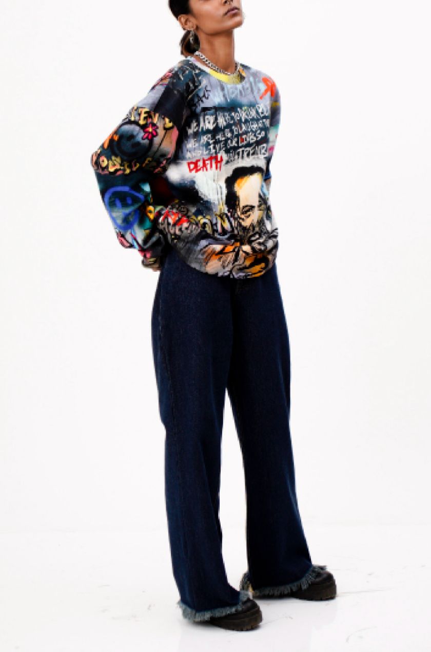 'Huemn City' Graffiti Sweatshirt