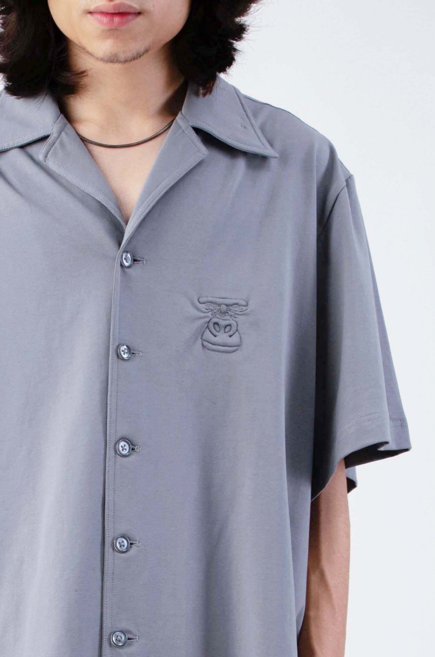 Huemn Gorilla Insignia Oversized Safari Shirt (Grey)