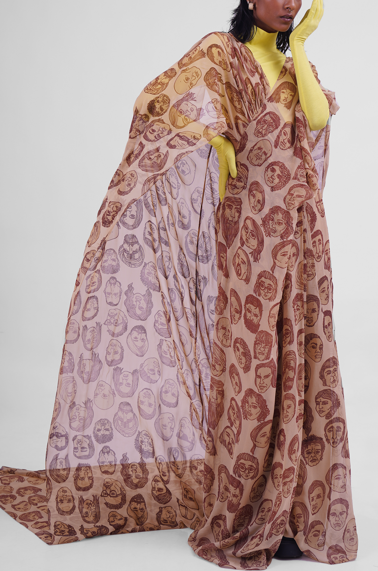 Diversity Hybrid Sari-Pants (Beige)