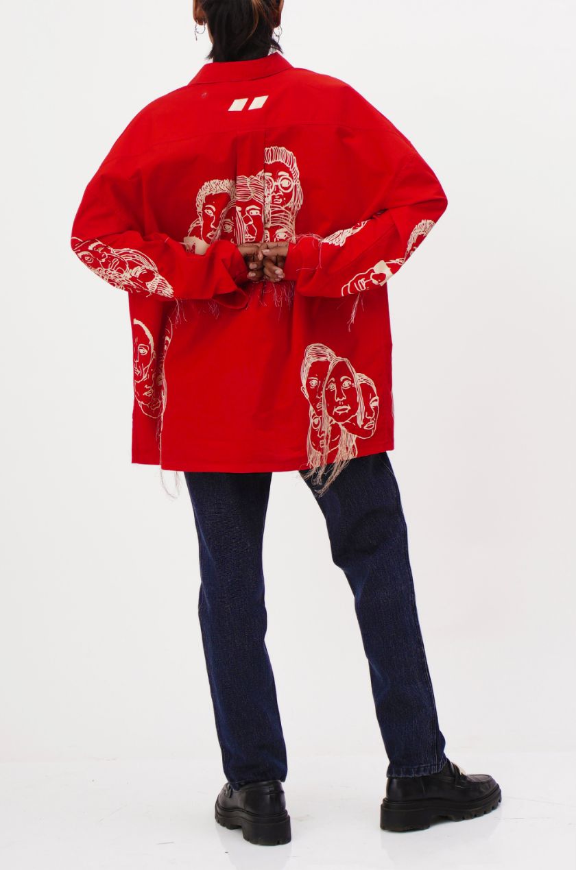 Handcrafted Diversity Stream Shirt (Red)