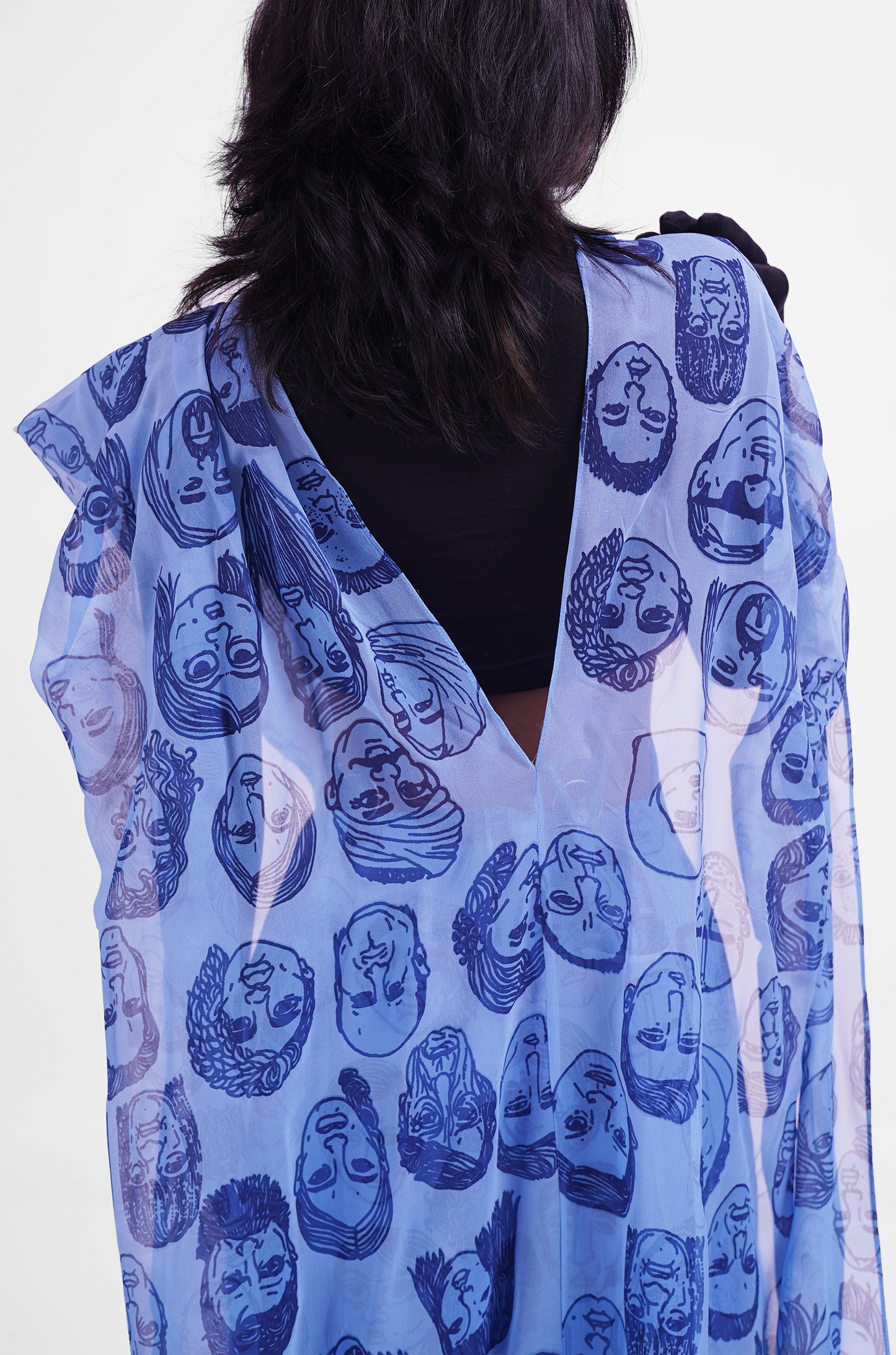 Diversity Hybrid Sari-Pants (Blue)