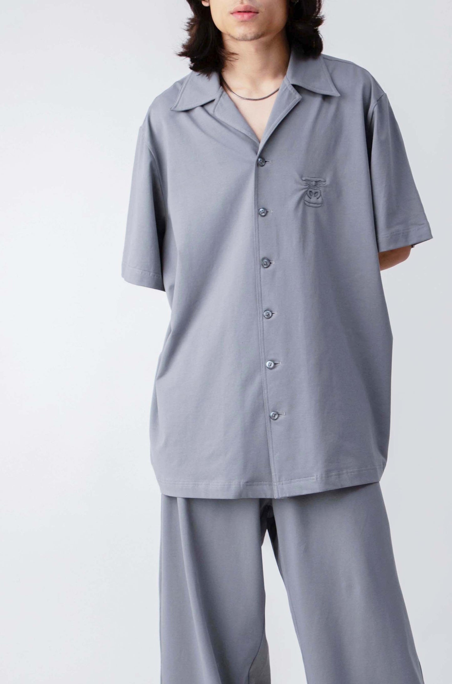 Huemn Gorilla Insignia Oversized Safari Shirt (Grey)