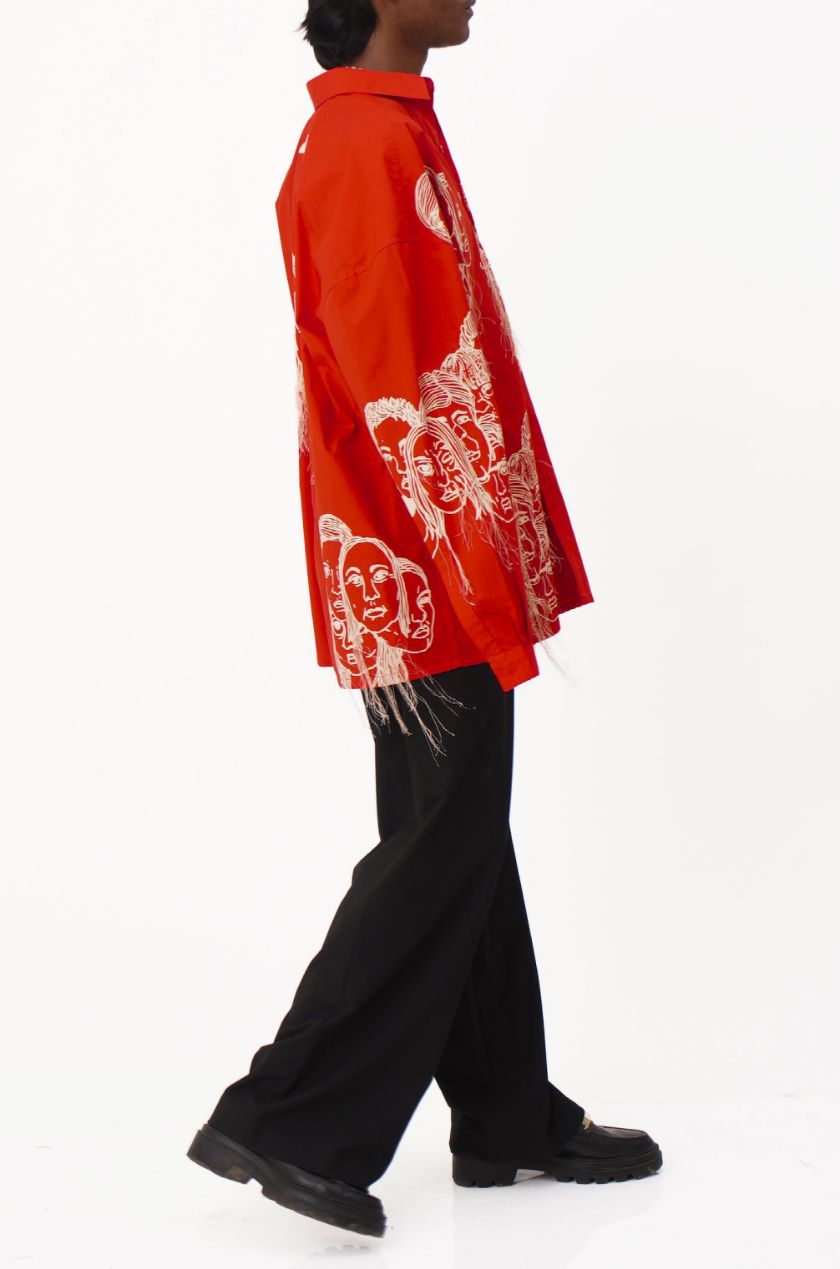 Handcrafted Diversity Stream Shirt (Red)