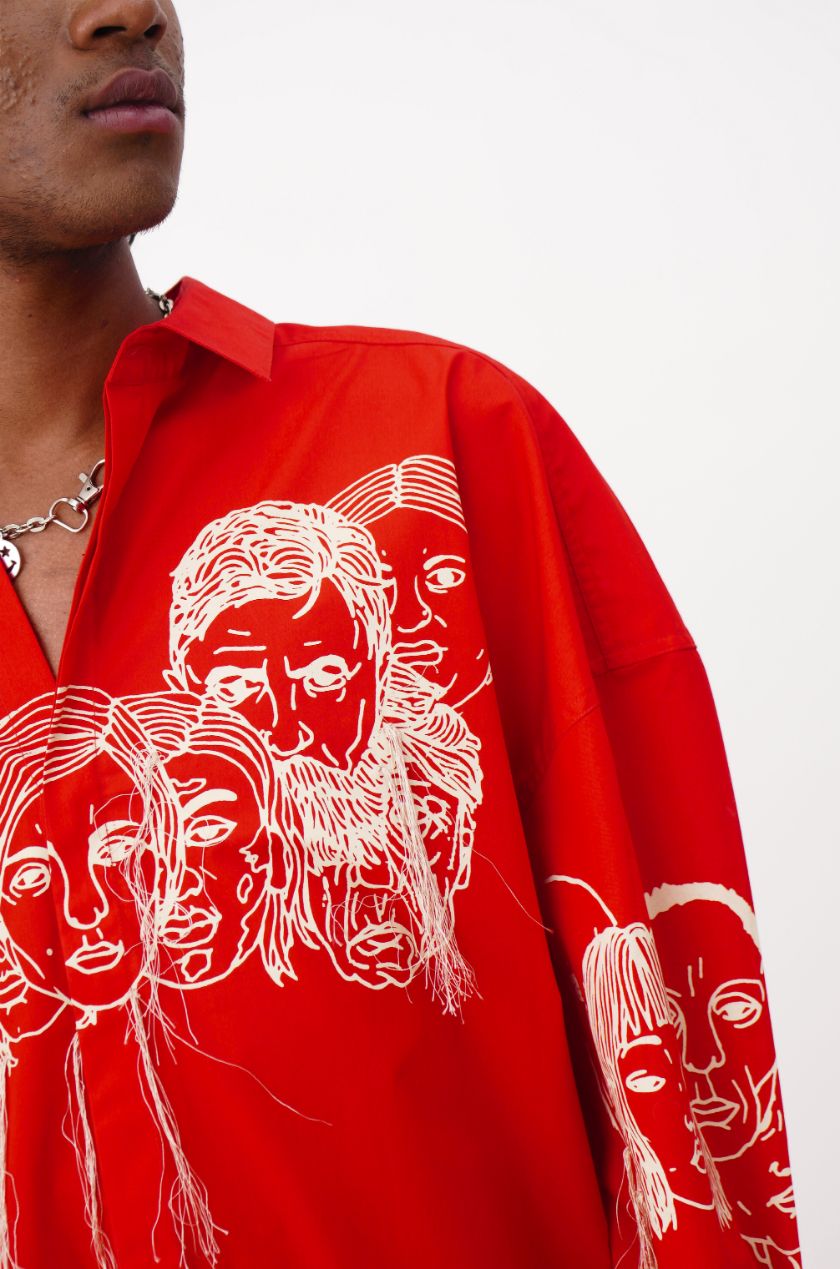 Handcrafted Diversity Stream Shirt (Red)