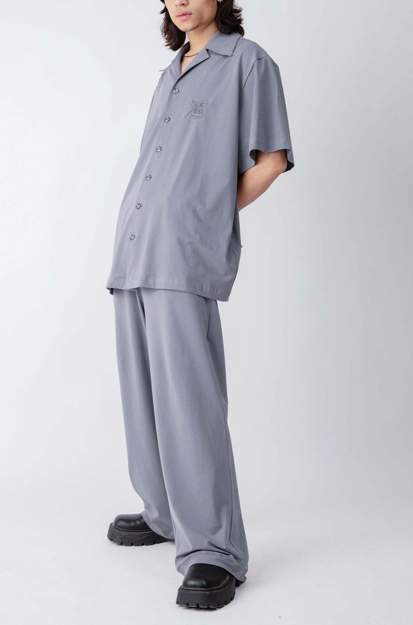 Huemn Gorilla Insignia Oversized Safari Shirt (Grey)