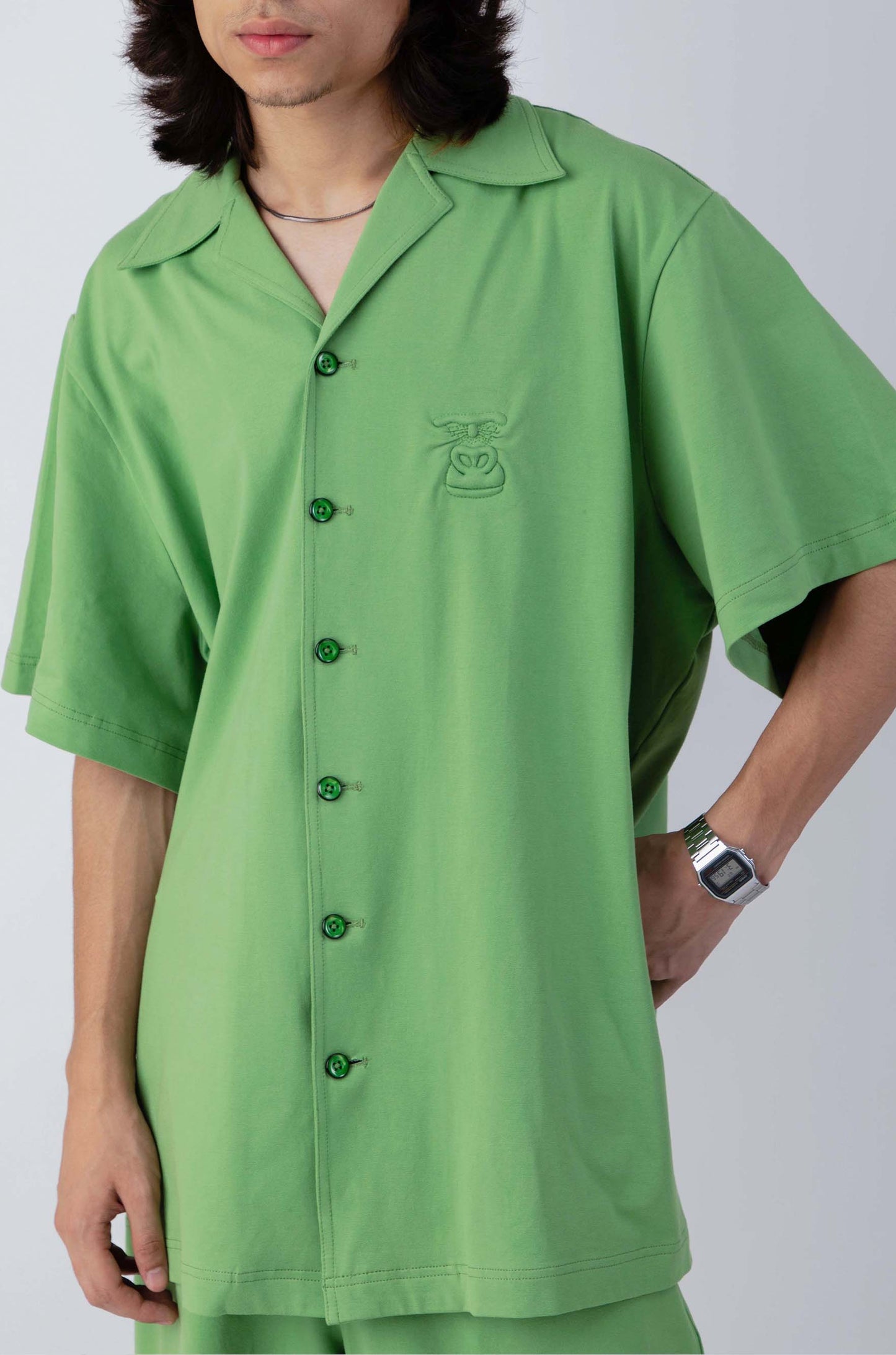 Huemn Gorilla Insignia Oversized Bowling Co-Ord Set (Green)