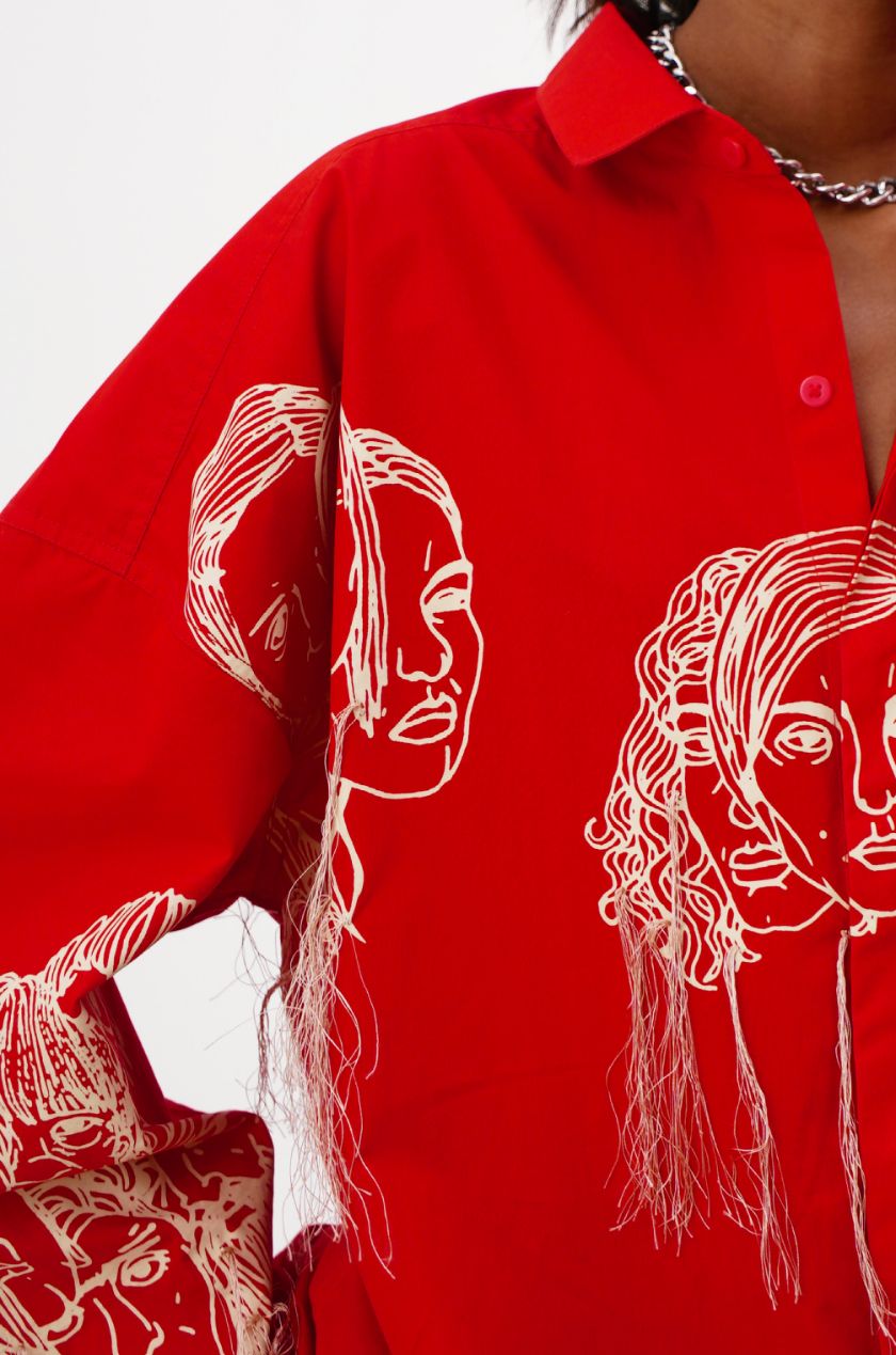 Handcrafted Diversity Stream Shirt (Red)