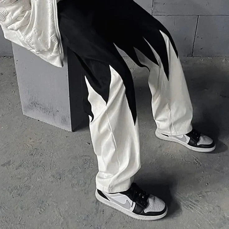 Aesthetic Straight Fit Panel Lounge Track Pants – Men's Urban Comfort - Prime Fitz