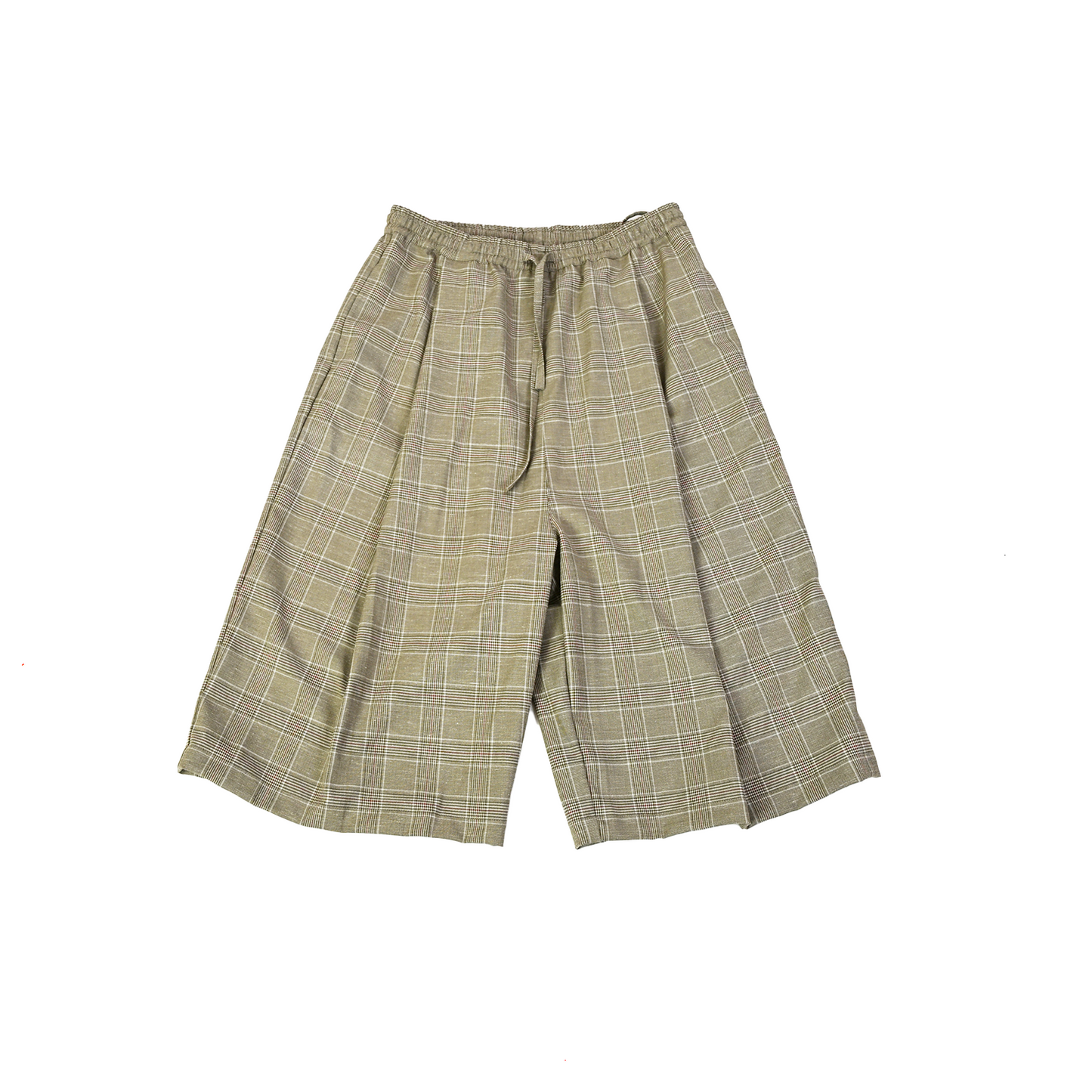 Pleated cullotes in checkered pattern (Beige)