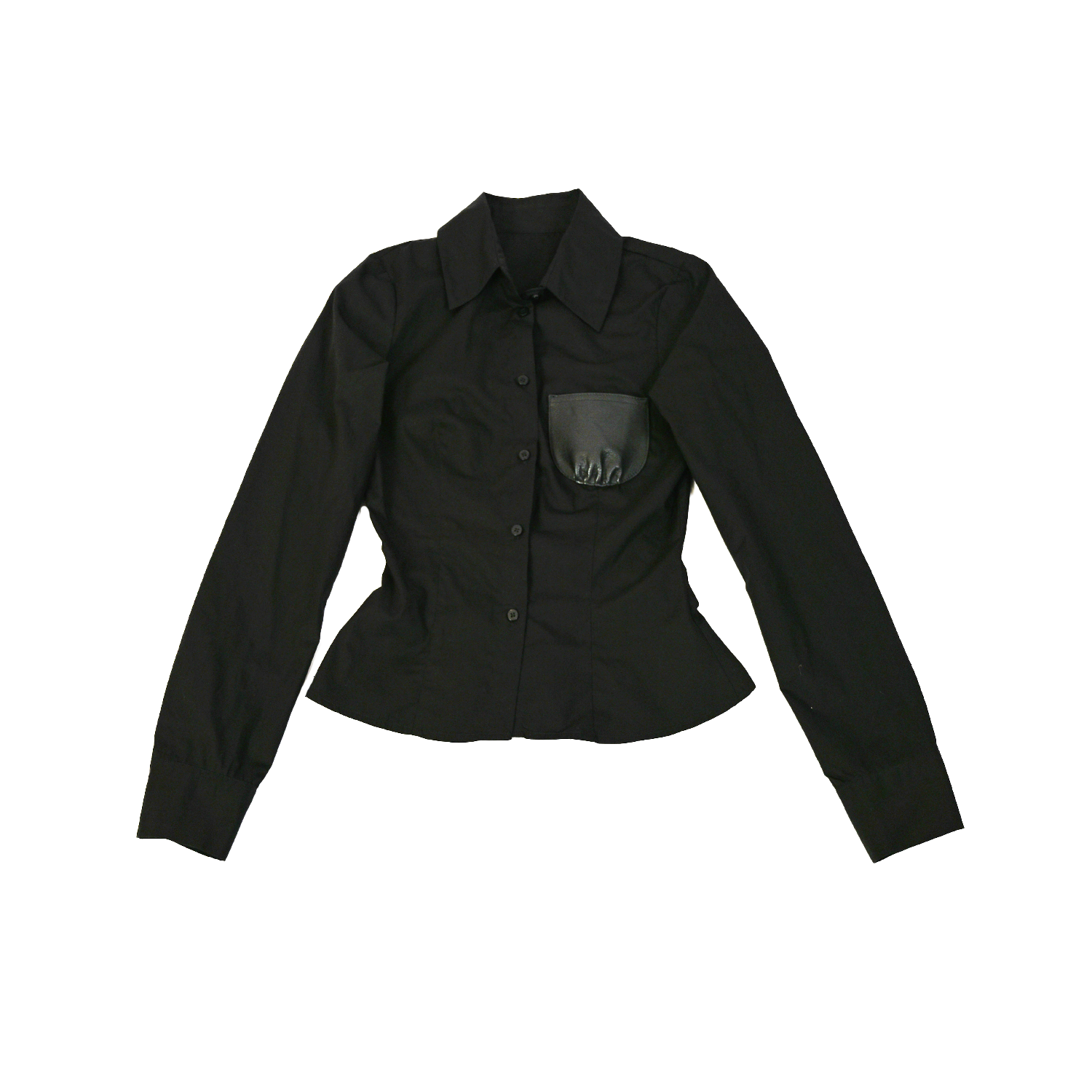 HUEMN Corset style shirt with pocket detail (Black)