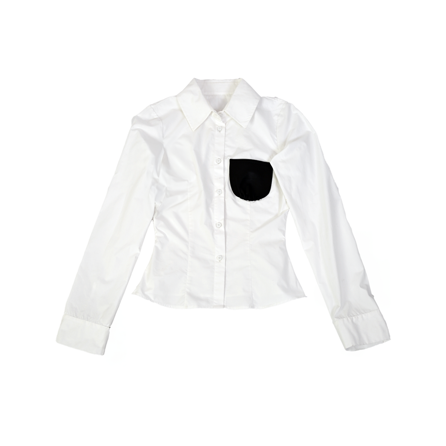 HUEMN Corset style shirt with pocket detail (White)