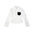 HUEMN Corset style shirt with pocket detail (White)