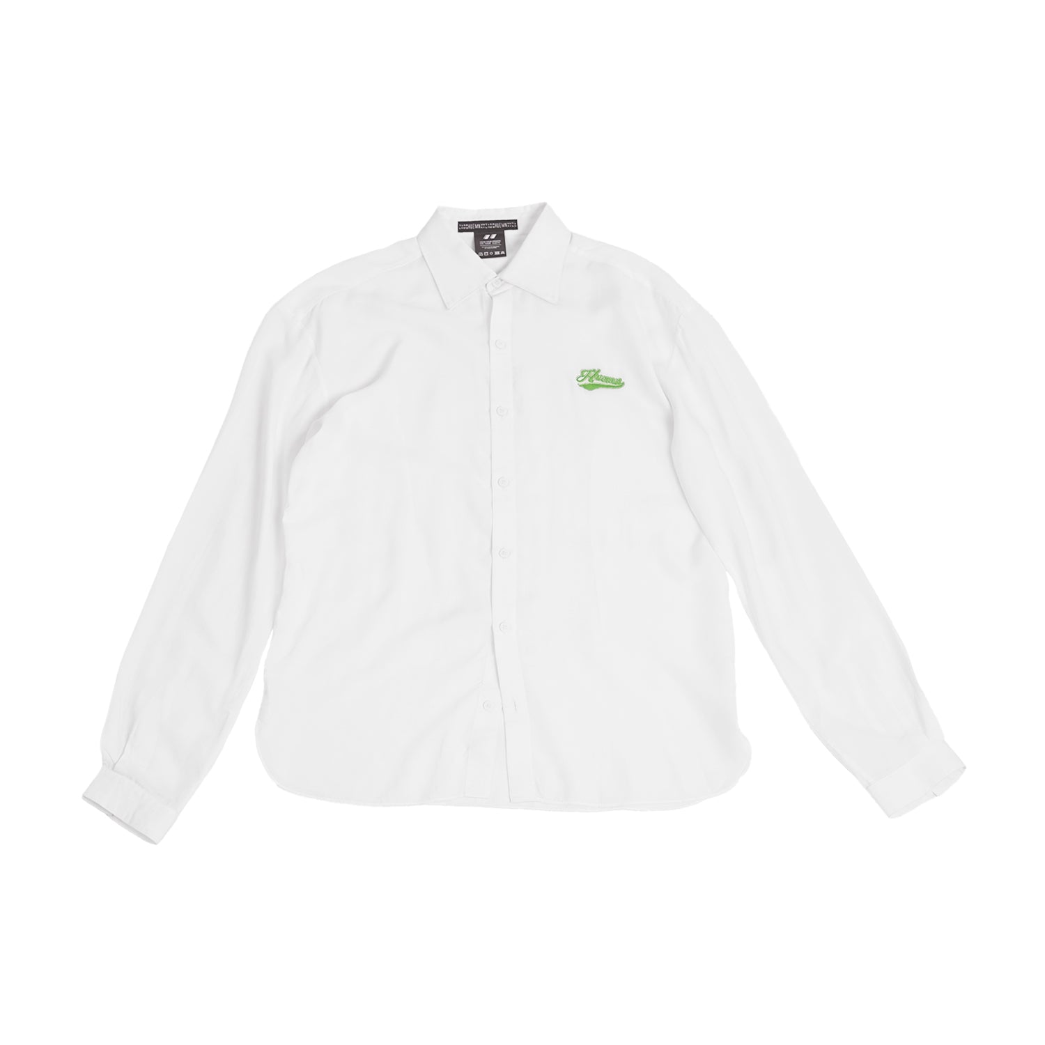 Embroidered logo cotton shirt (White)