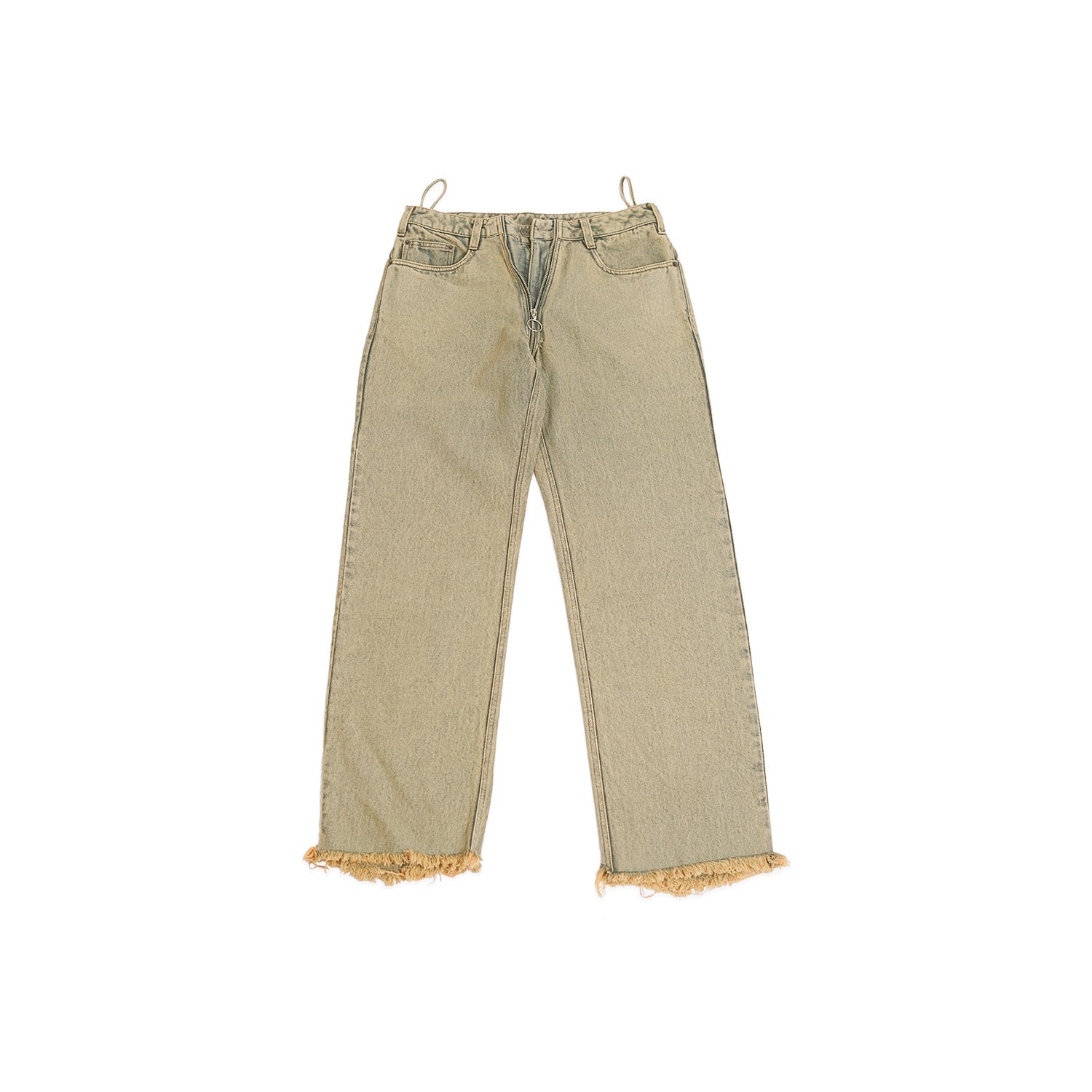 Vintage straight fit denim with zippered detail (Indigo)