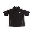 Contrast panelled safari shirt (Black)