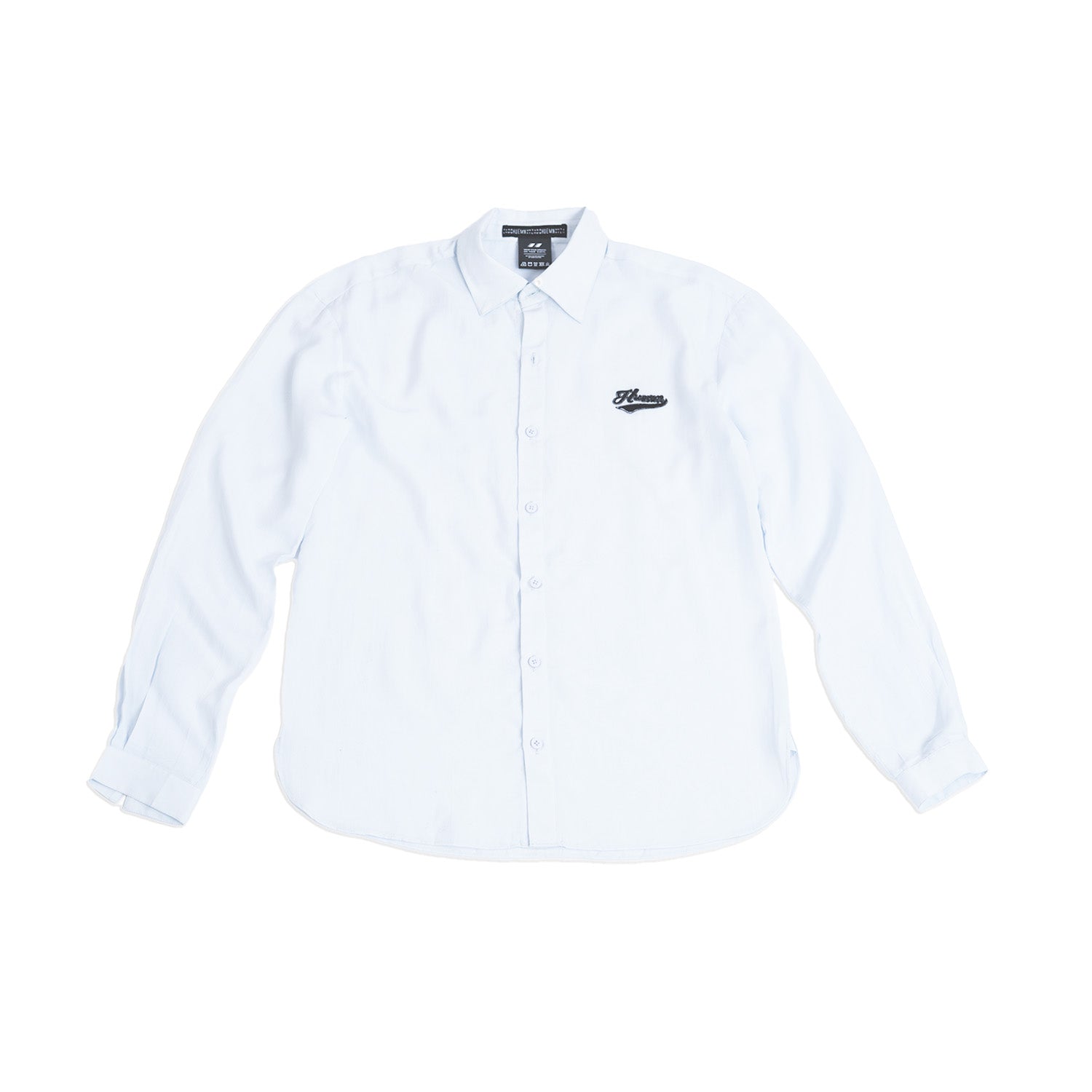 Embroidered logo cotton shirt (Powder blue)