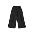 Relaxed fit trousers with center slit detail (Black)