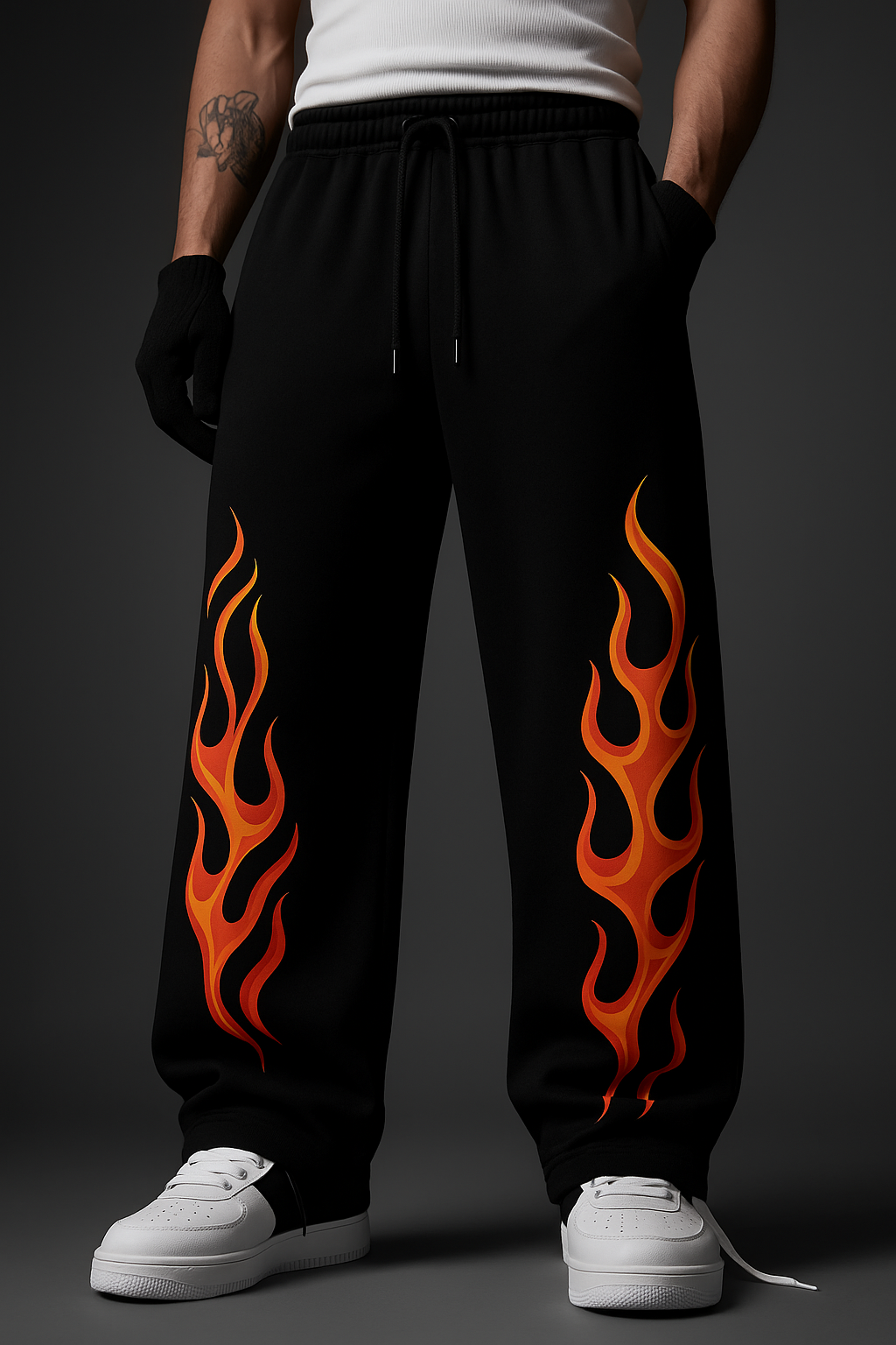 Flame Graphic Trackpants - Prime Fitz