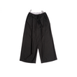 Pleated pinstriped trackpant(Black)