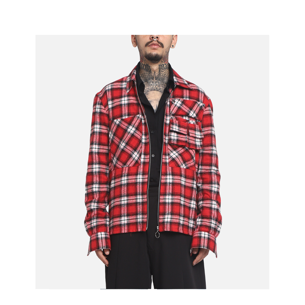 Pocket Detail Over-Shirt Jacket (Plaid)