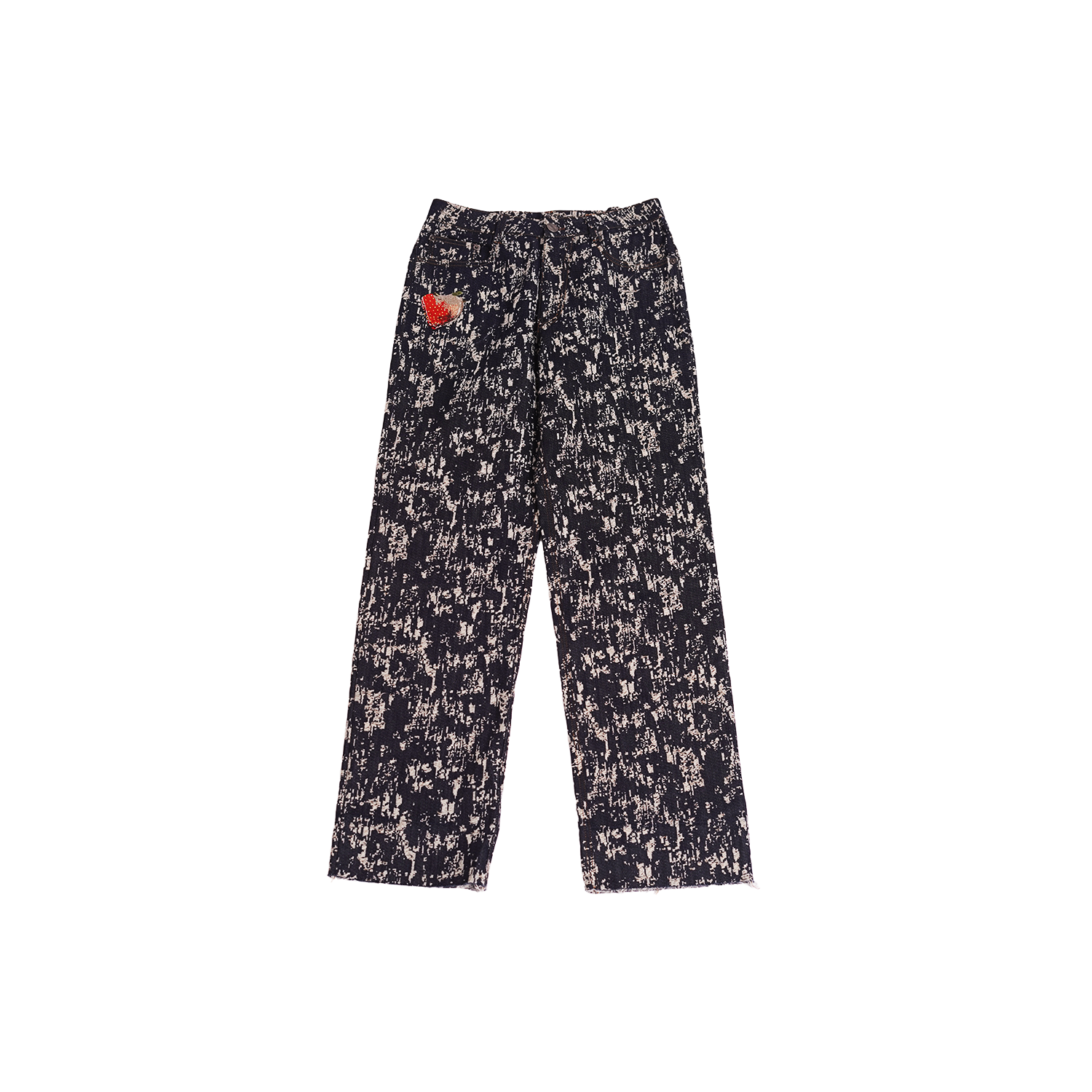 Straight fit denim in jacquard weave pattern(Indigo)