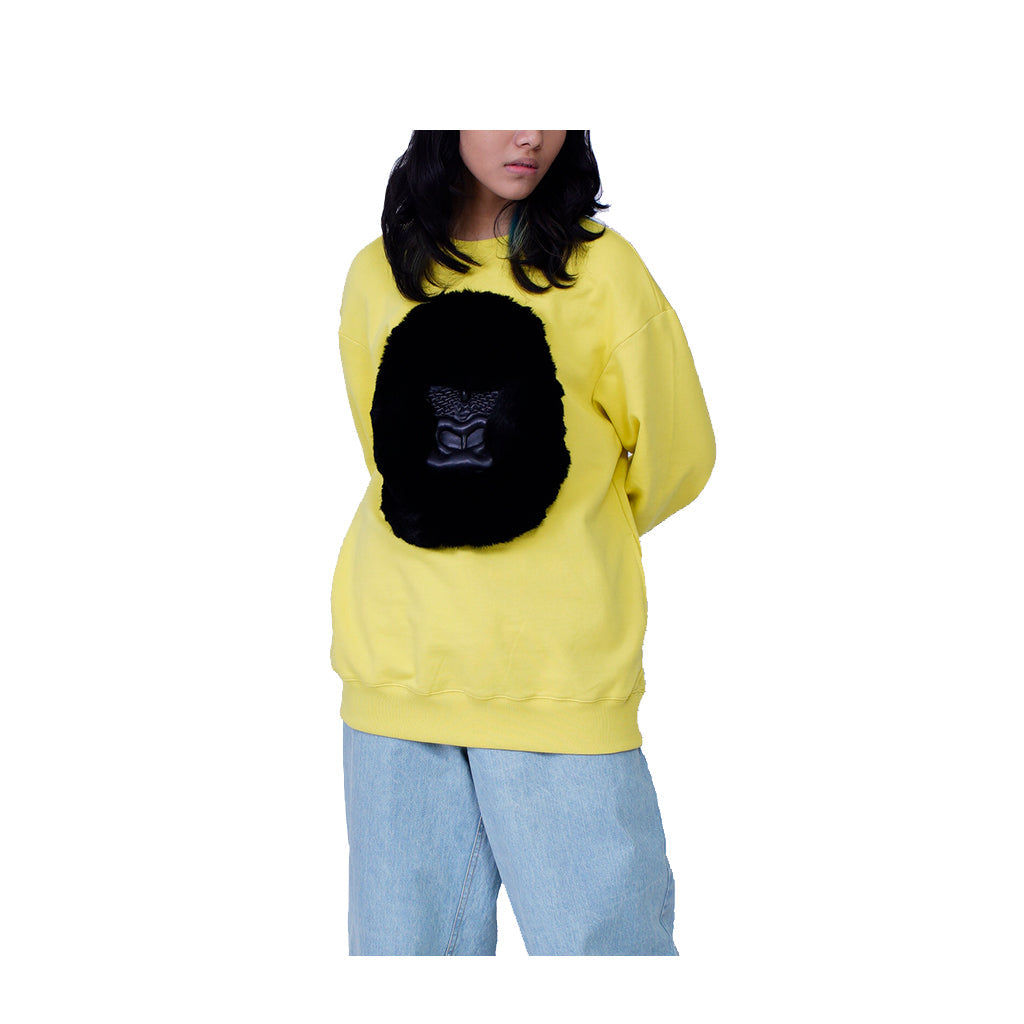 Huemn Classic Handmade Gorilla Sweatshirt (Lemon Yellow)