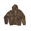 Oversized unisex hoodie in madras checks pattern (Brown)