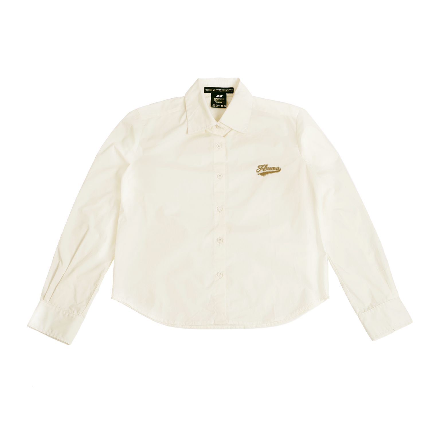 Embroidered logo cotton shirt (Butter Yellow)