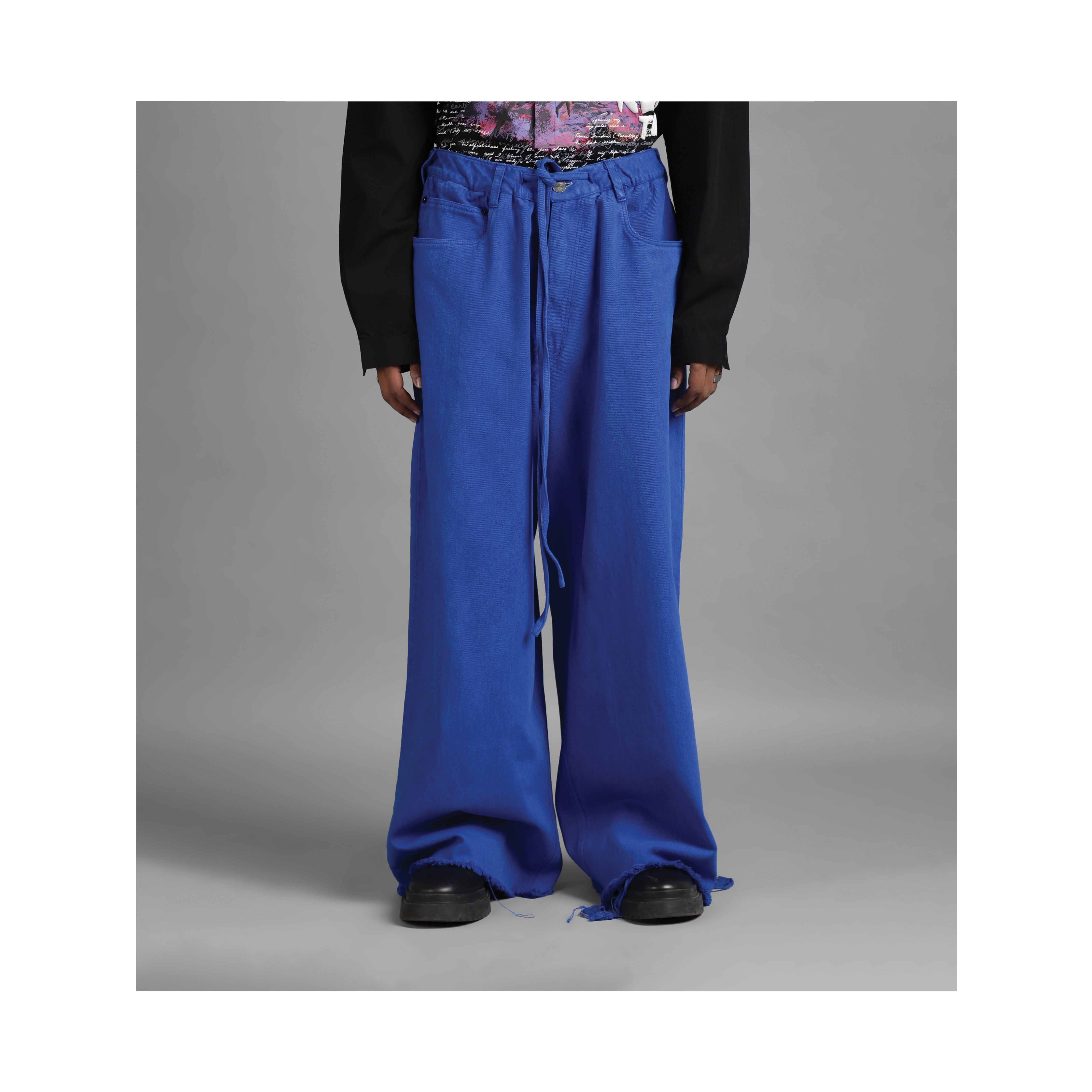 SuperHUEMN Wide-legged Jeans (Blue)