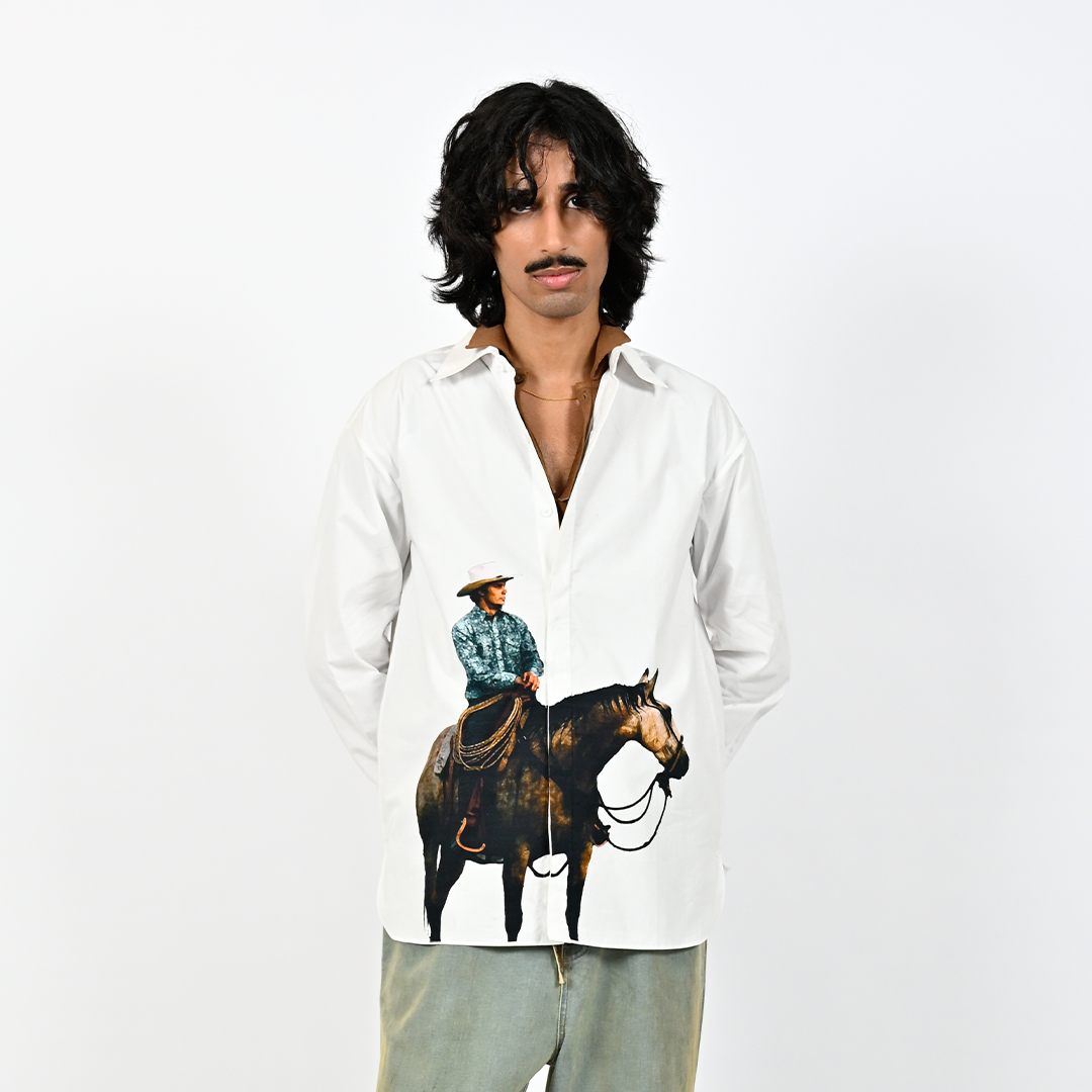 Straight Fit Printed Cotton Shirt