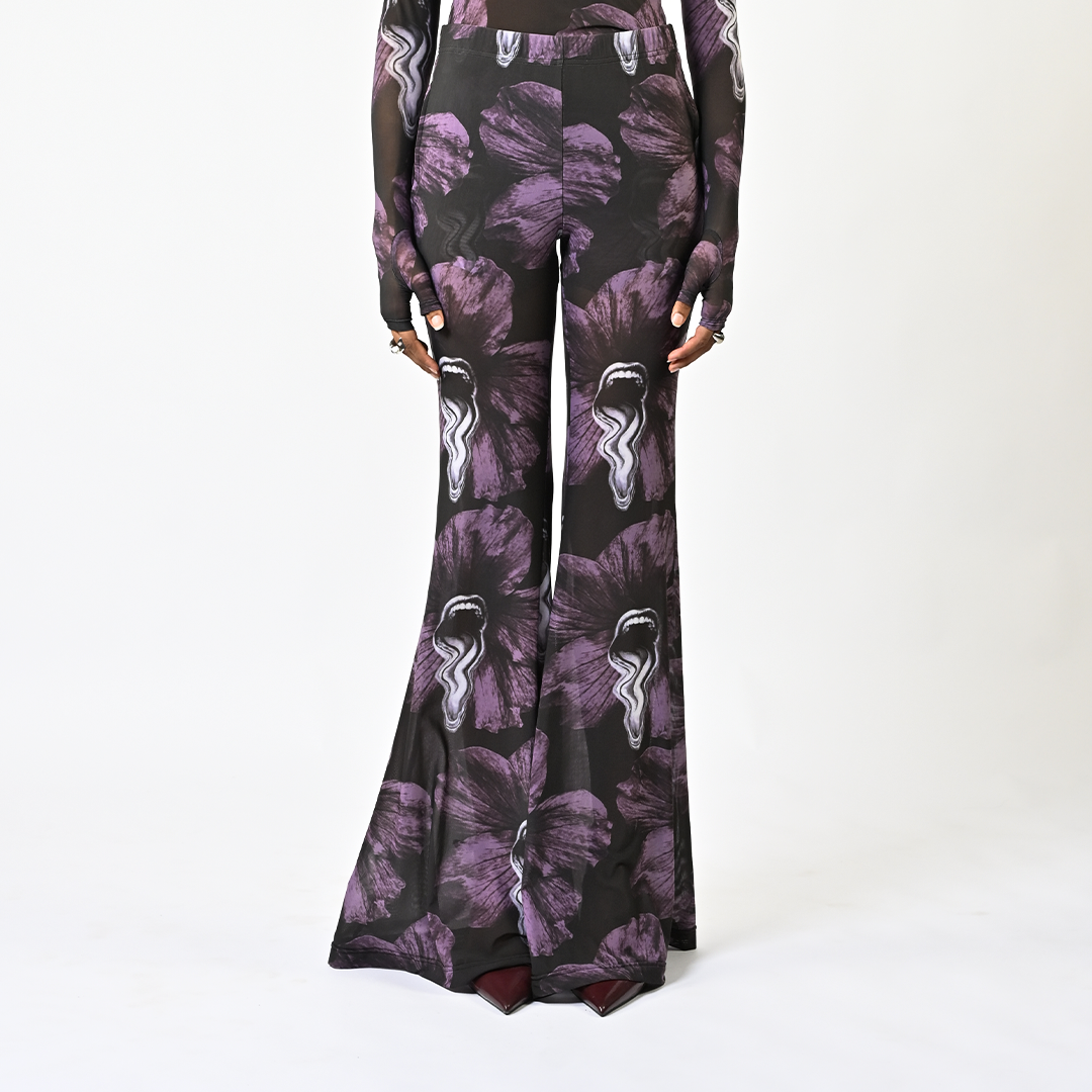 Sculpted purple lycra bootcut