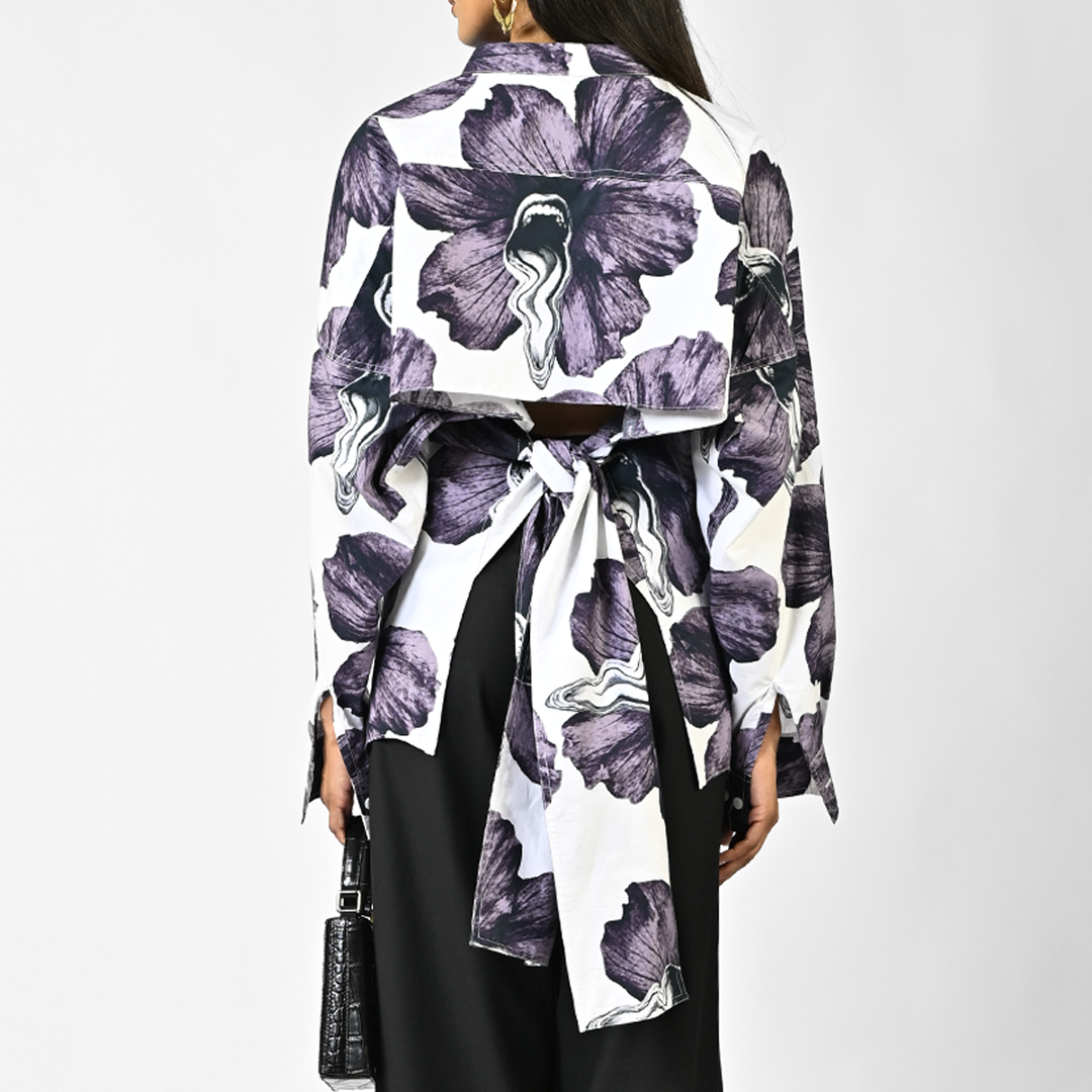 Three way tongue-printed shirt