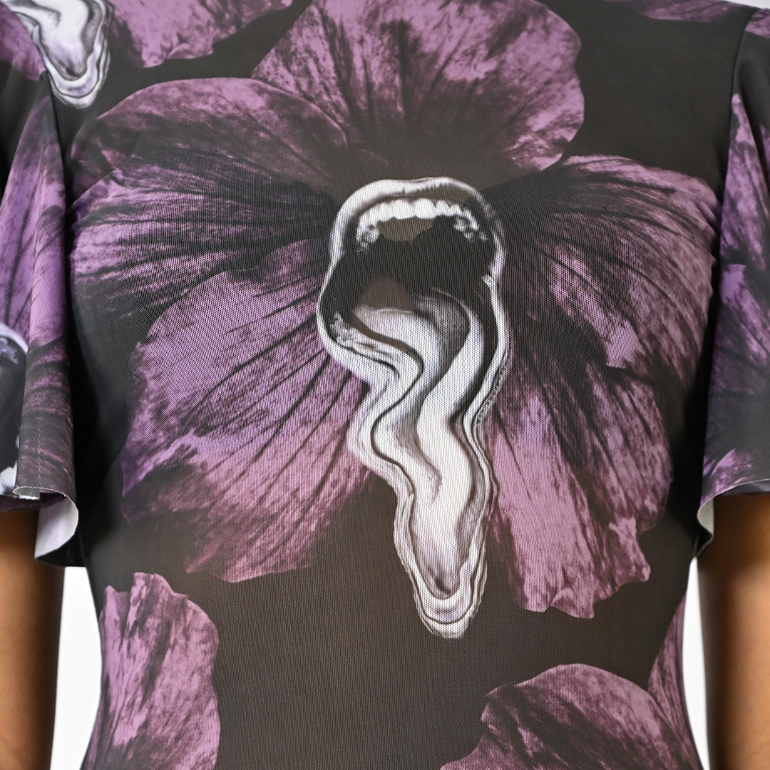 Sculpted purple lycra dress