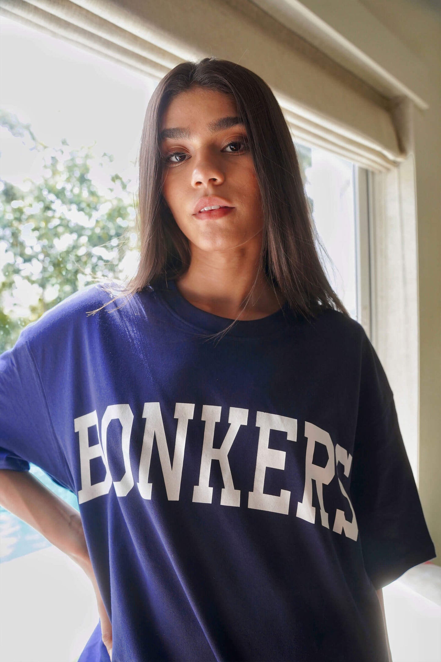 Navy Blue Signature Oversized  T-shirt