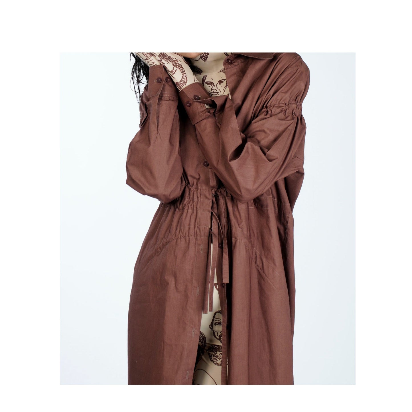 Drawstrings Dress (Brown)