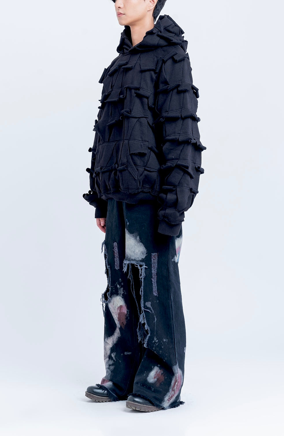 Handcrafted 1000 Panel Hoodie (Black)