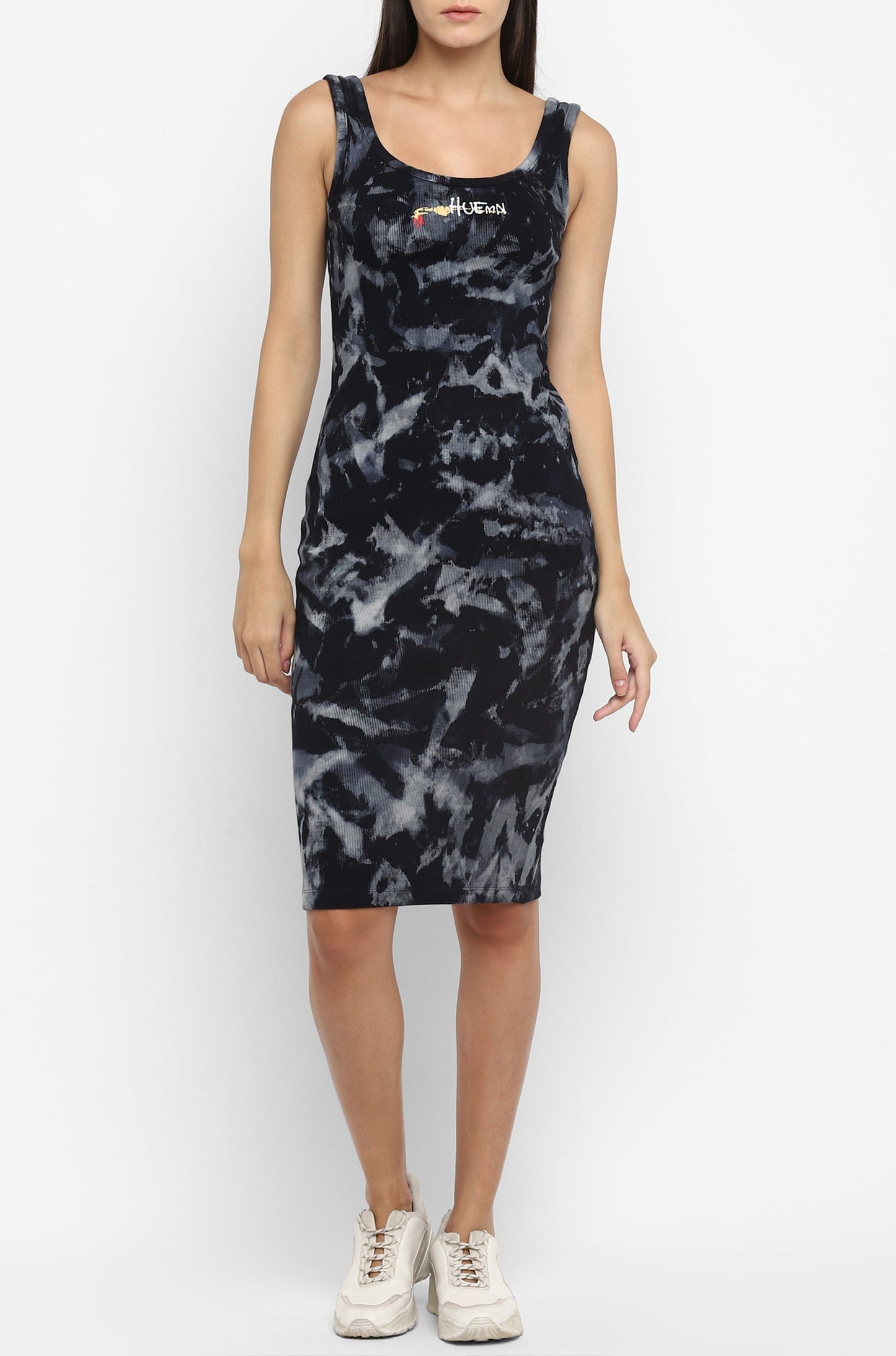 Cold Pressed Rose Bodycon Tie & Dye Dress