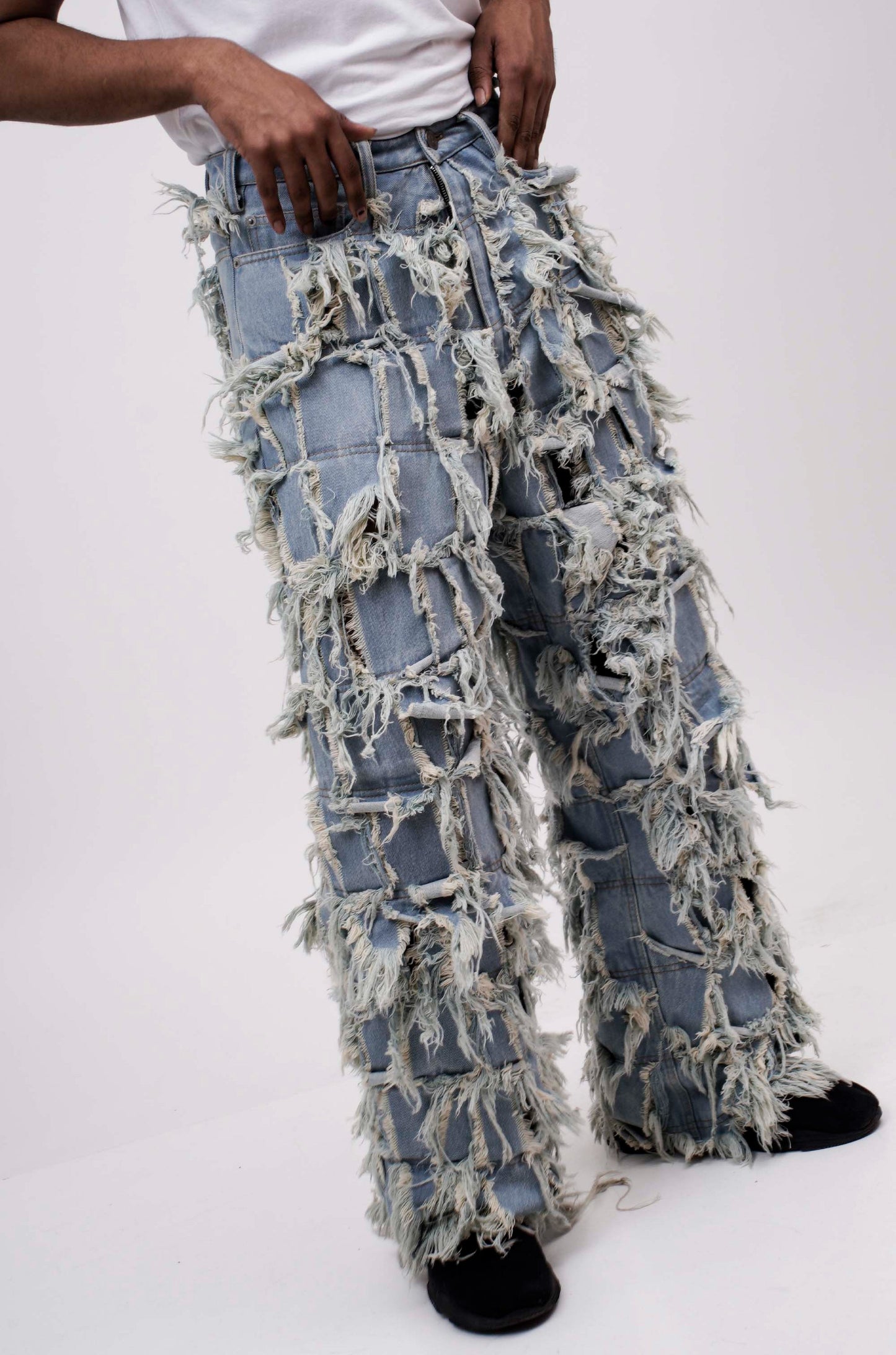 Handcrafted 1000 Panel Distressed Jeans