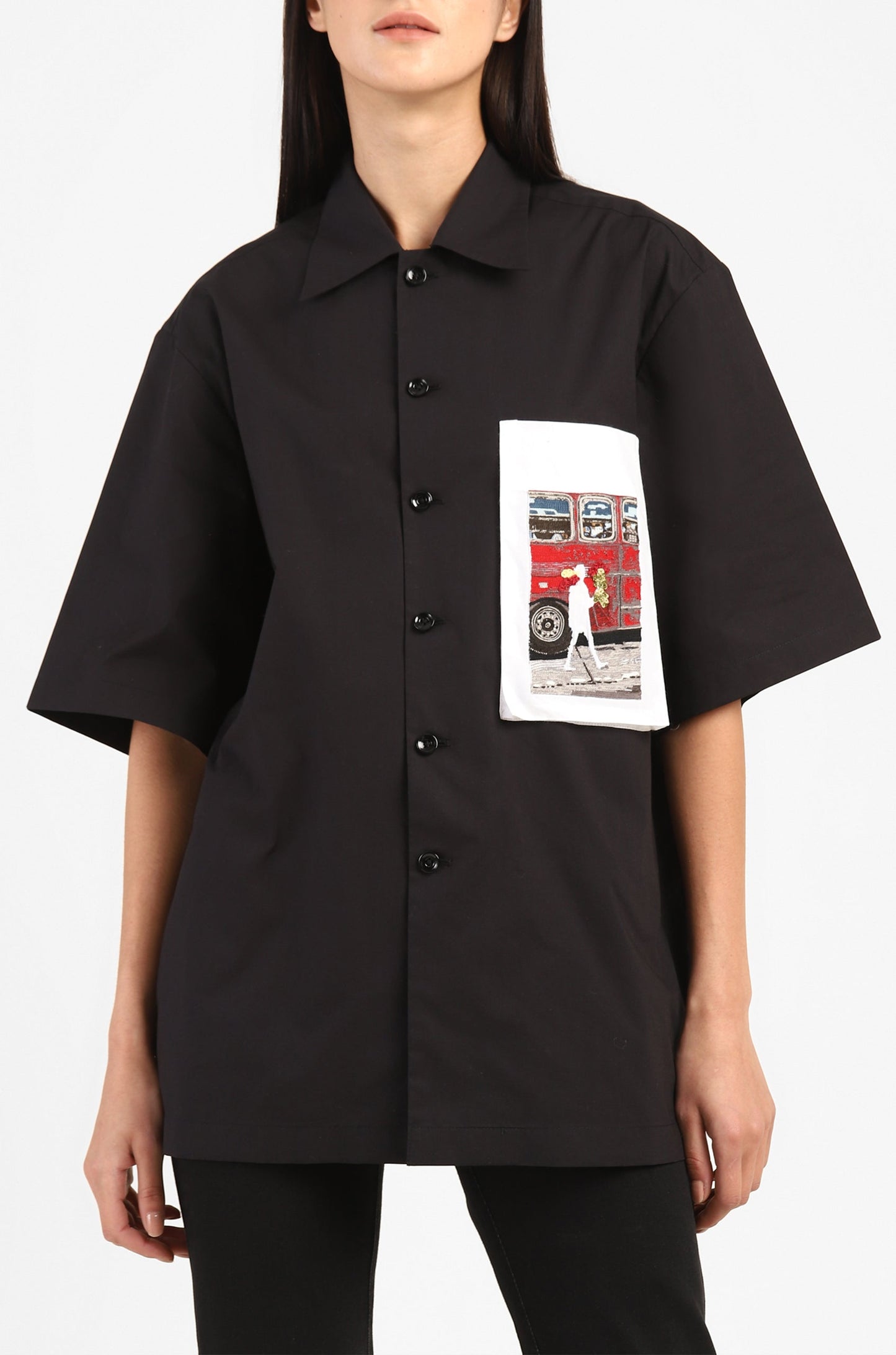 Handcrafted 'Missing Person' Safari Shirt (Black)