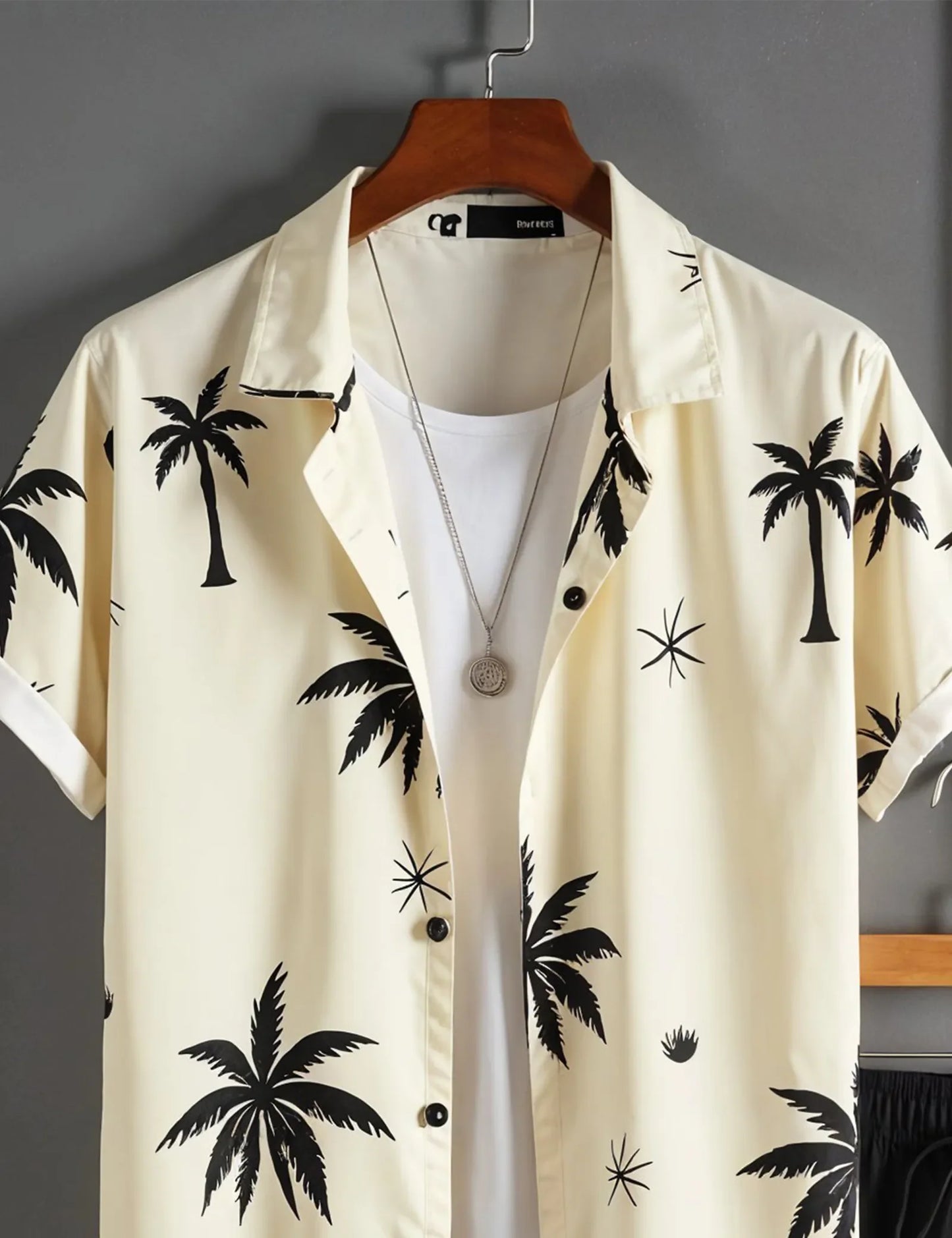 Men's Palm Tree Print Shirt & Black Shorts Set – Tropical Summer Beach Outfit - Prime Fitz
