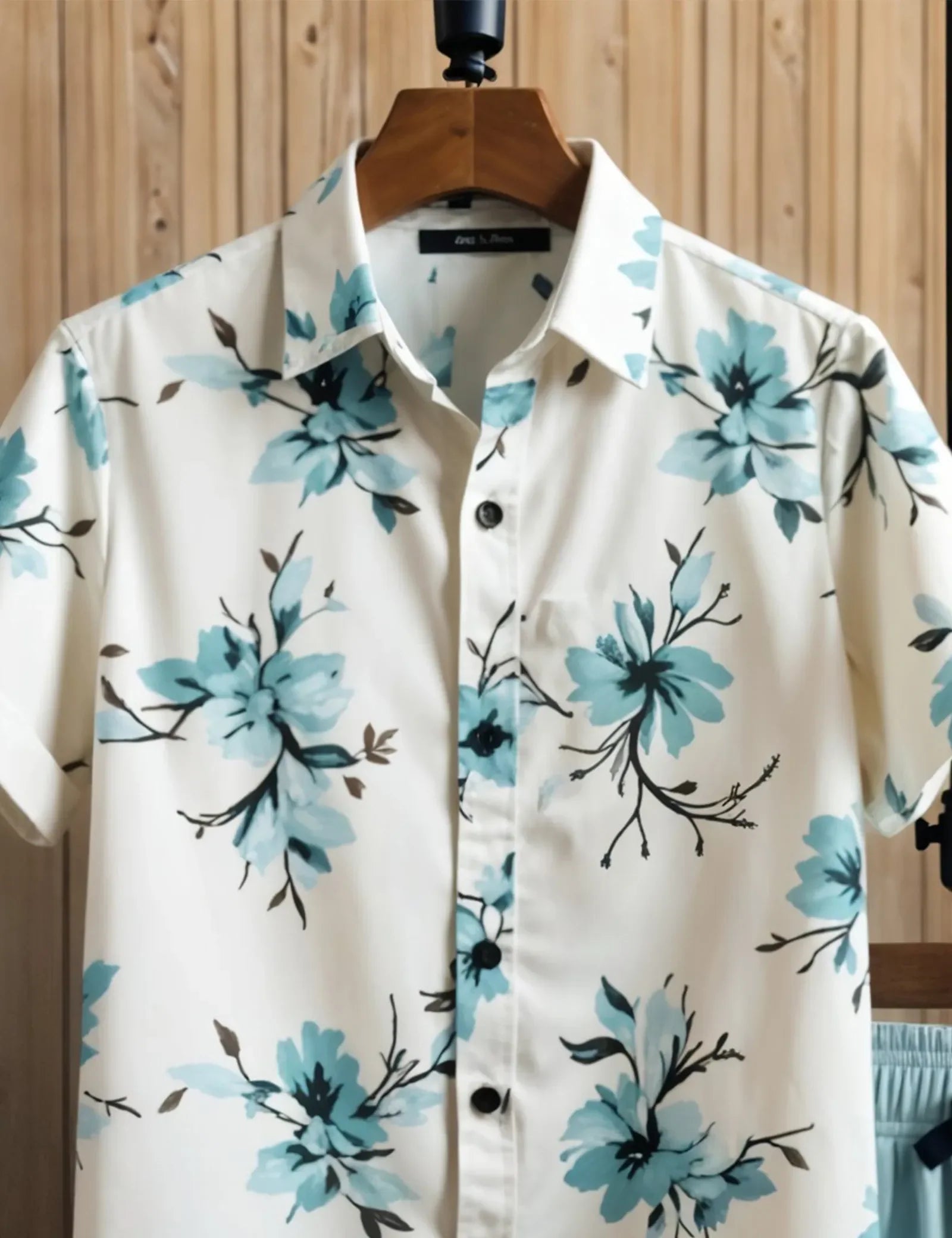 Men's Light Blue Floral Print Shirt & Shorts Set – Casual Summer Beachwear 2-Piece Outfit - Prime Fitz