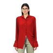 Straight Fit Silk Shirt (Iconic Red)