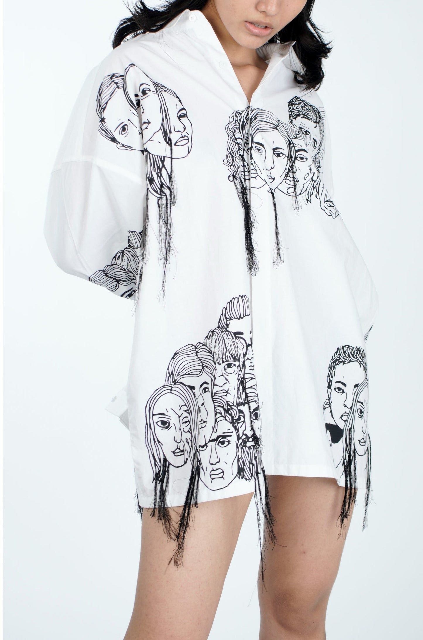 Handcrafted Diversity Stream Shirt(White)