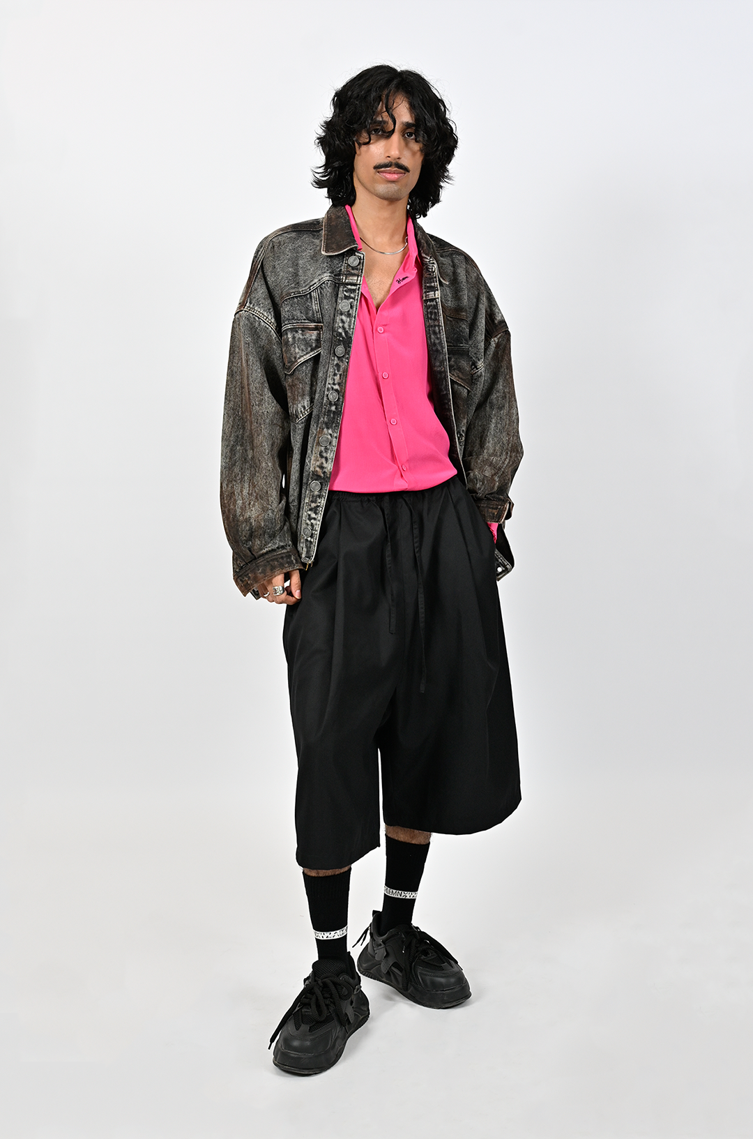 Pleated culottes (Black)